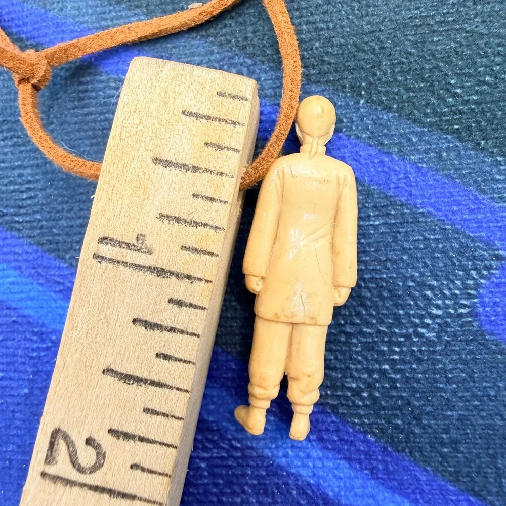 Vintage Antique Celluloid Faux Ivory Carved Chinese Qing Man Figure Statue 2